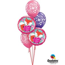 Bukiet 133 Love You Foxy Heart Qualatex #23459-2 40863-3